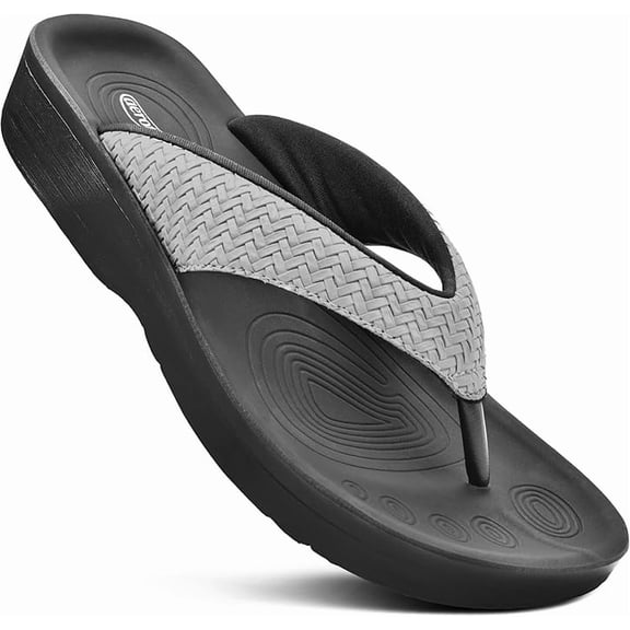 AEROTHOTIC Flip Flops for Women with Arch Support Plantar Fasciitis Orthopedic Cushioned Footbed Comfortable Non-Slip Sole Dressy Casual Recovery Women Sandals