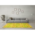 thumbnail image 3 of Ahgly Company Machine Washable Indoor Round Abstract Yellow Contemporary Area Rugs, 7' Round, 3 of 4