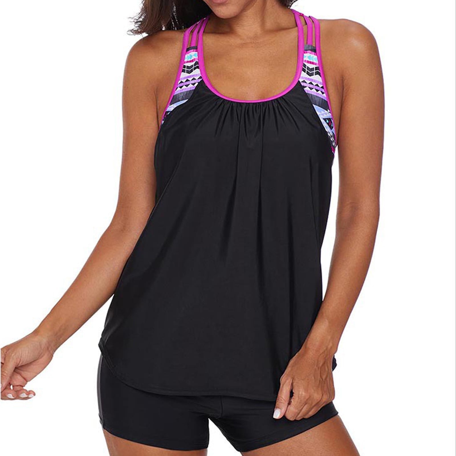 printed patchwork grey bikini set