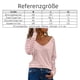 thumbnail image 4 of Blusa informal de cuello en V con manga larga y malla a rayas para mujer, 4 of 4