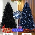 thumbnail image 6 of 9ft Black Pre-Lit Christmas Tree (750 White LEDs – 3176 PE+PVC Tips, Hinged Structure, Metal Stand, Halloween/Holiday Decor), 6 of 18