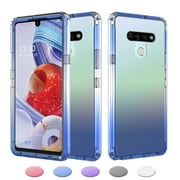 LG Stylo 6 Case, Takfox Anti-Scratch Shockproof 2-in-1 Hybrid Impact Gradient Transparent Back TPU Cover w/ [2 Pack] Tempered Glass Screen Protector Bumper Clear Phone Cases for LG Stylo 6, Blue