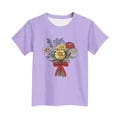 thumbnail image 4 of Zpanxa T-Shirts d'Été pour Filles Imprimé de la Fête de l'Indépendance Col Rond Manches Courtes Haut Polyester Spandex 12-13 Ans, 4 of 6