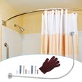 thumbnail image 1 of IFANLANDOR 3Pcs Curved Shower Curtain Rod Silver Metal Adjustable for Bathroom Corner Use, 1 of 6