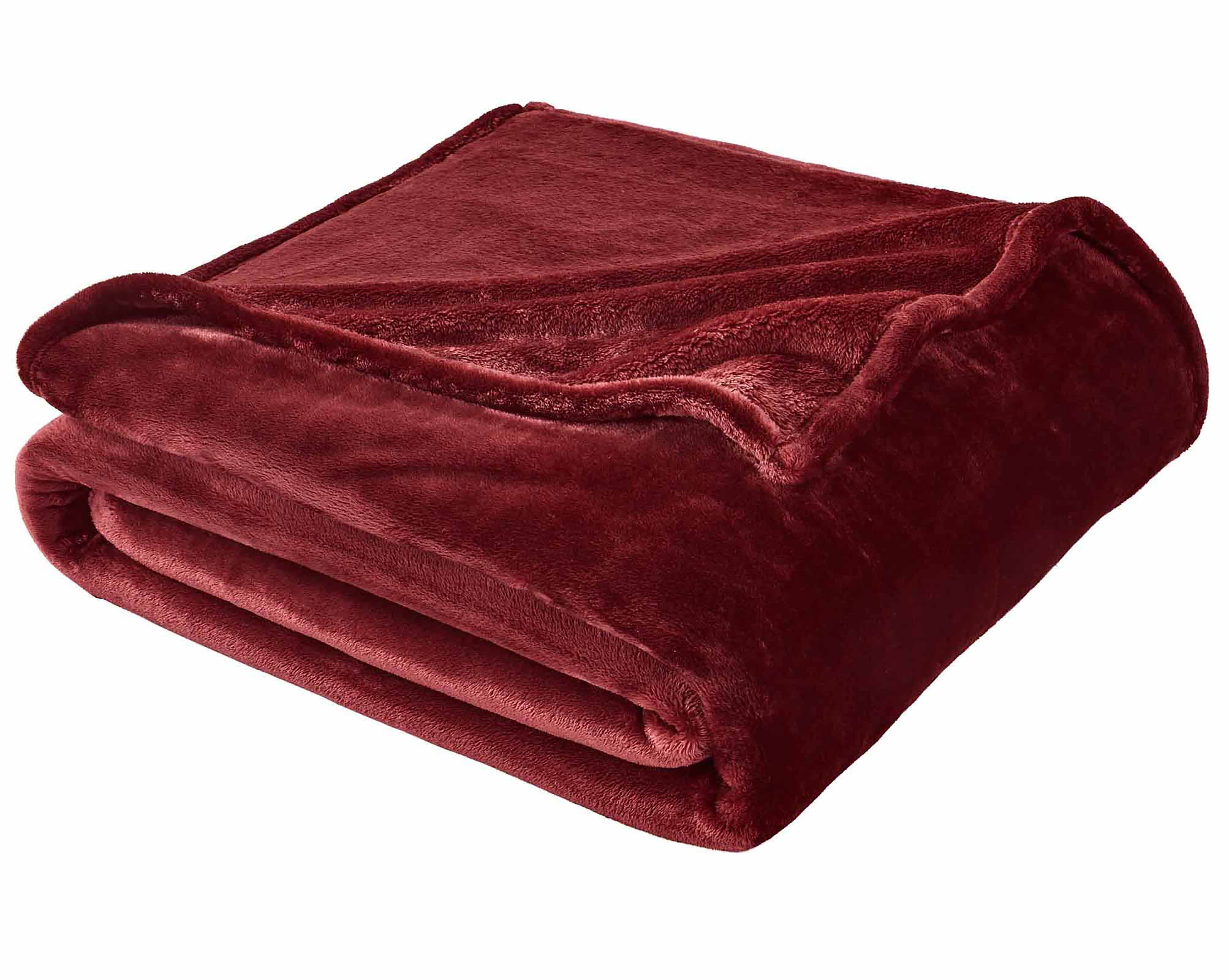 Better Homes & Gardens Luxury Velvet Plush Blanket, Dark Red, Full/Queen, Adult/Teen