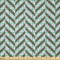 thumbnail image 2 of Ambesonne Aqua Fabric by the Yard Microfiber, Sketchy Chevron Zig Zag, 5 Yards, Sky Blue and Brown, 2 of 2