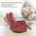 thumbnail image 4 of AENKYO Swivel Recliner Chair, Manual Rocking Massage Chair with Heat for Adults, for Living Room,Red Faux Leather, 4 of 7