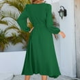 thumbnail image 4 of ShomPort Women's Long Sleeve Maxi Dresses Casual Crewneck Solid Color Flowy Long Dress with Pocket, 4 of 9
