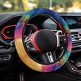 thumbnail image 4 of Uorisanigo Tie Dye Car Steering Wheel Protector for Women Fashion Steering Wheel Cover with Elastic Edge Breathable Car Steering Wheel Cover for Most Vehicle Soft Car Accessories Gift for Holiday, 4 of 8