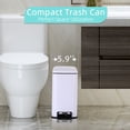 thumbnail image 4 of CL.HPAHKL Small Bathroom Trash Can with Soft Close Lid, 1.3 Gallon Stainless Steel Garbage Can with Removable Inner Bucket, Foot Pedal, Mini Trash Bin for Toilet, Home Office (White), 4 of 7
