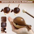 thumbnail image 3 of Wooden Fish Black Walnut Wood Drum Percussion Temple Zen Decoration Ornaments Monk Pray Knock On Musical Instruments Crafts (02), 3 of 6