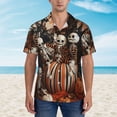 thumbnail image 2 of Disketp Whimsical Halloween Skeletons Hawaiian Shirts for Men,Mens Casual Short Sleeve Button Down Shirts Beach Shirt,Large, 2 of 7