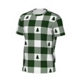 thumbnail image 6 of Wukai Green White Lumberjack Plaid Print Men's Short-Sleeved Mesh T-Shirt,Quick-Dry Short Sleeve Workout T-Shirt-6X-Large, 6 of 8
