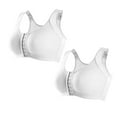 thumbnail image 3 of LLYwey Sport Bras for Women High Support Clearance Sale 2PC Front Closure Compression Bras for Women High Impact Sports Everyday Big & Tall Size Nylon Seamless Bra Style LW-232 White L, 3 of 5