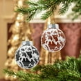 thumbnail image 7 of chaungfeng 12 Pcs Cowhide Printed Christmas Ball Ornaments, 2.36 Inch Plastic Western Cow Ornaments Country Western Party Decorations Rustic Xmas Baubles for Tree Home Gift(Black and Brown), 7 of 7