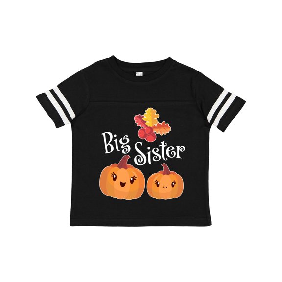 Inktastic Big Sister Pumpkins with Fall Leaves Girls Toddler T-Shirt