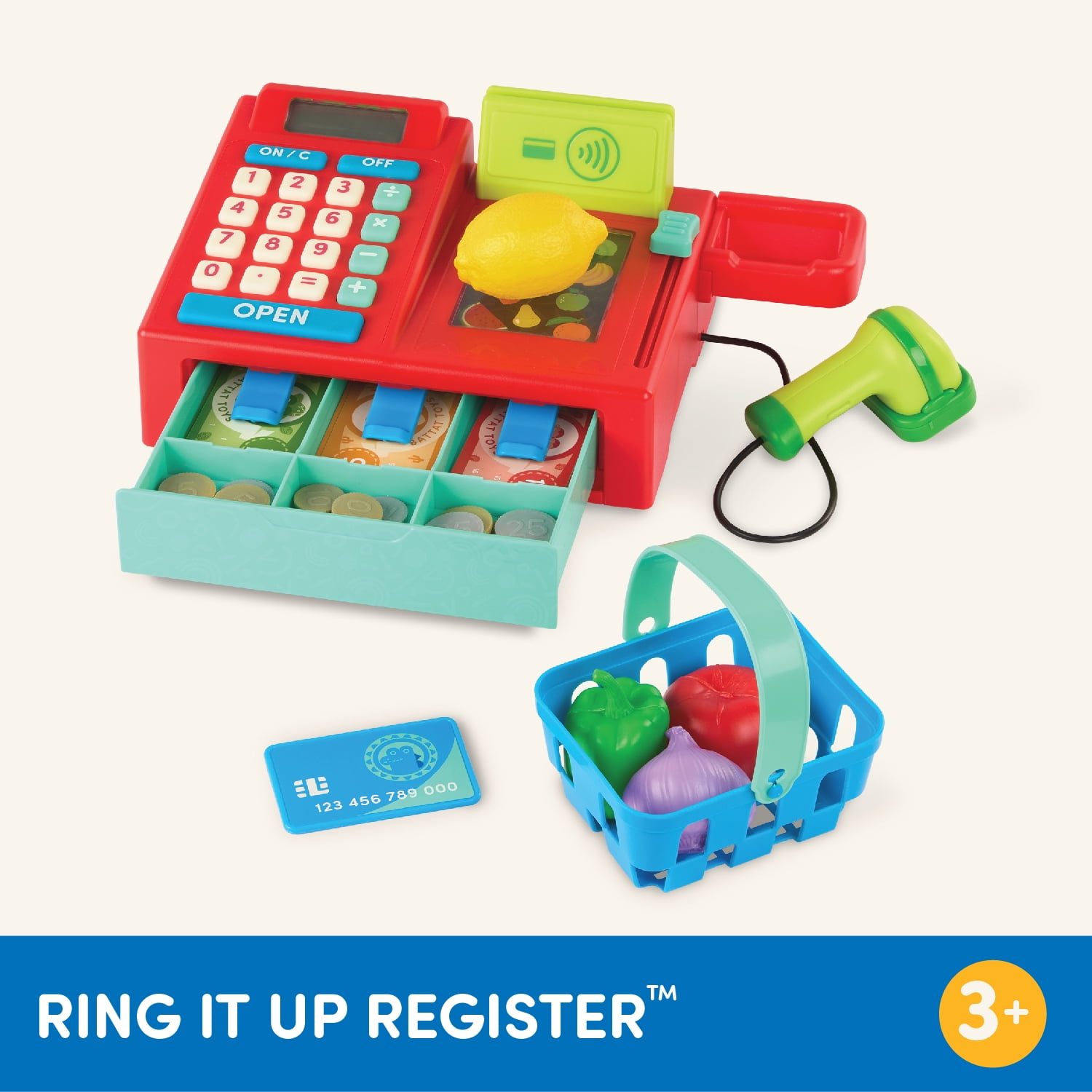 Battat Ring It Up Register Cashier Plastic Set with 35pcs Calculator, Toddler and Preschool Toys
