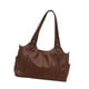 thumbnail image 4 of Bolso de hombro para mujer, con cierre de cremallera, para el trabajo, moderno, tipo tote, tipo hobo Marrón, 4 of 9