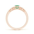 thumbnail image 2 of ANGARA Natural Vintage Style Bezel-Set Oval Emerald Ring with Diamonds in 14K Rose Gold for Women (Size-7x5mm) | May Birthstone, Birthday, Anniversary, Jewelry Gift for Women | Natural Emerald Ring, 2 of 9