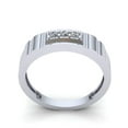 thumbnail image 3 of Genuine 0.5ct Round Cut Diamond Mens Classic Three-stone Anniversary Wedding Band Solid 14K Rose, White or Yellow Gold GH SI1, 3 of 3