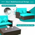 thumbnail image 4 of Gymax Causeuse en Rotin Ensemble Lit de Jour Salon Ottomane de Rangement Tables d'Appoint Ajuster Patio, 4 of 5