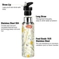 thumbnail image 3 of Vintage Style Colorful Cosmos Bipinnatus Sports Bottle with Straw Stainless Steel Water Jug Portable Thermal Cup Leak-proof 600ML, 3 of 9