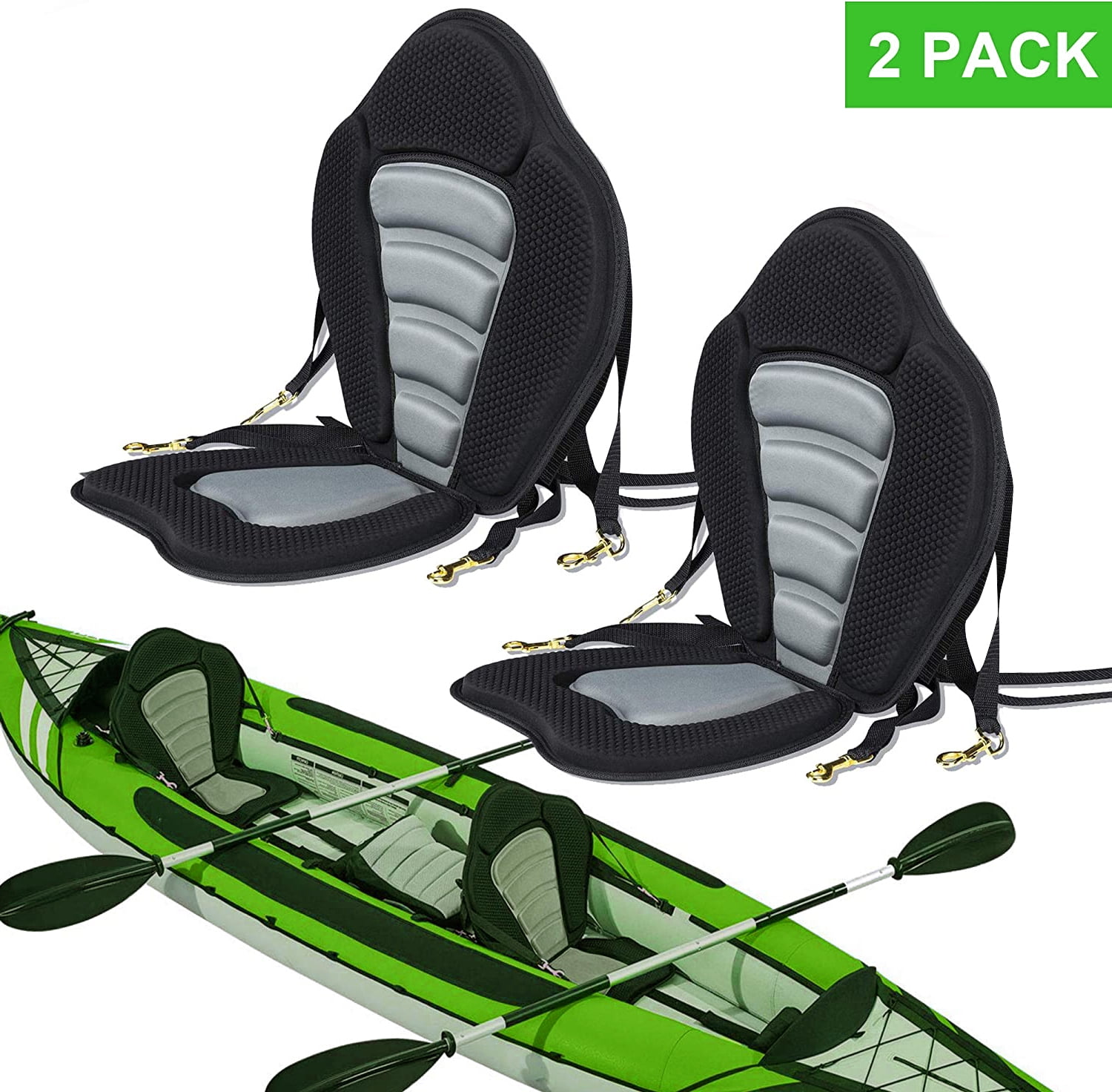 Adjustable Padded Kayak Seat Detachable Back Bag Canoe Backrest Cushion Handy 