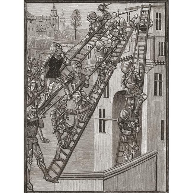 Posterazzi English Soldiers Scaling A Fortress In Gascony, During The Hundred Years War From The Book Short History of The English People by J.R. Green Published London 1893 Poster Print, 2