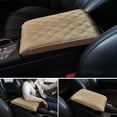 thumbnail image 4 of sweethay Almohadilla de microfibra para reposabrazos de coche, Color sólido, Universal, transpirable, relajante, 4 estaciones, alfombrilla de Automoción decorativa y accesorios Beige, 4 of 6