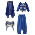 thumbnail image 2 of TiaoBug Kids Girls Belly Dance Outfits Halter Top Harem Pants Indian Carnival All Set Royal Blue 13-14, 2 of 7