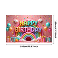 thumbnail image 3 of Colorful Theme Happy Birthday Banner Rainbow Background Party Decoration for Birthday Celebration Kids Party Indoor Decoration, 3 of 7