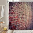 thumbnail image 2 of Vintage Red Brown Brick Wall Shower Curtain Retro Stone Brick Rocks Rustic Farmhouse Geometric Wall Country Fabric Bathroom Decor Curtain with Hooks, 2 of 3