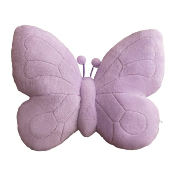 Cojín decorativo con forma de mariposa, regalo original, lindo cojín con forma de animal para estudiar. Púrpura