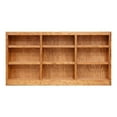 thumbnail image 2 of Concepts in Wood Traditional 36" Tall 9-Shelf Triple Wide Wood Bookcase in Oak, 2 of 7