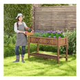 thumbnail image 3 of Yunken Poly Wood Elevated Planter Box with Legs Storage Shelf Drainage Holes, Maintenance-Free Outdoor Planter for Vegetables and Flowers, 3 of 9