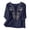 A1 Navy, variant on Linen Tops for Women Embroidered 3/4 Sleeve Bohemian Peasant Shirts V Neck Boho Spring 2026 Gauze Cotton Blouse Tunic Tops Lightweight Ethnic Style Dressy Blouse Vacation Top Blouses 3XL