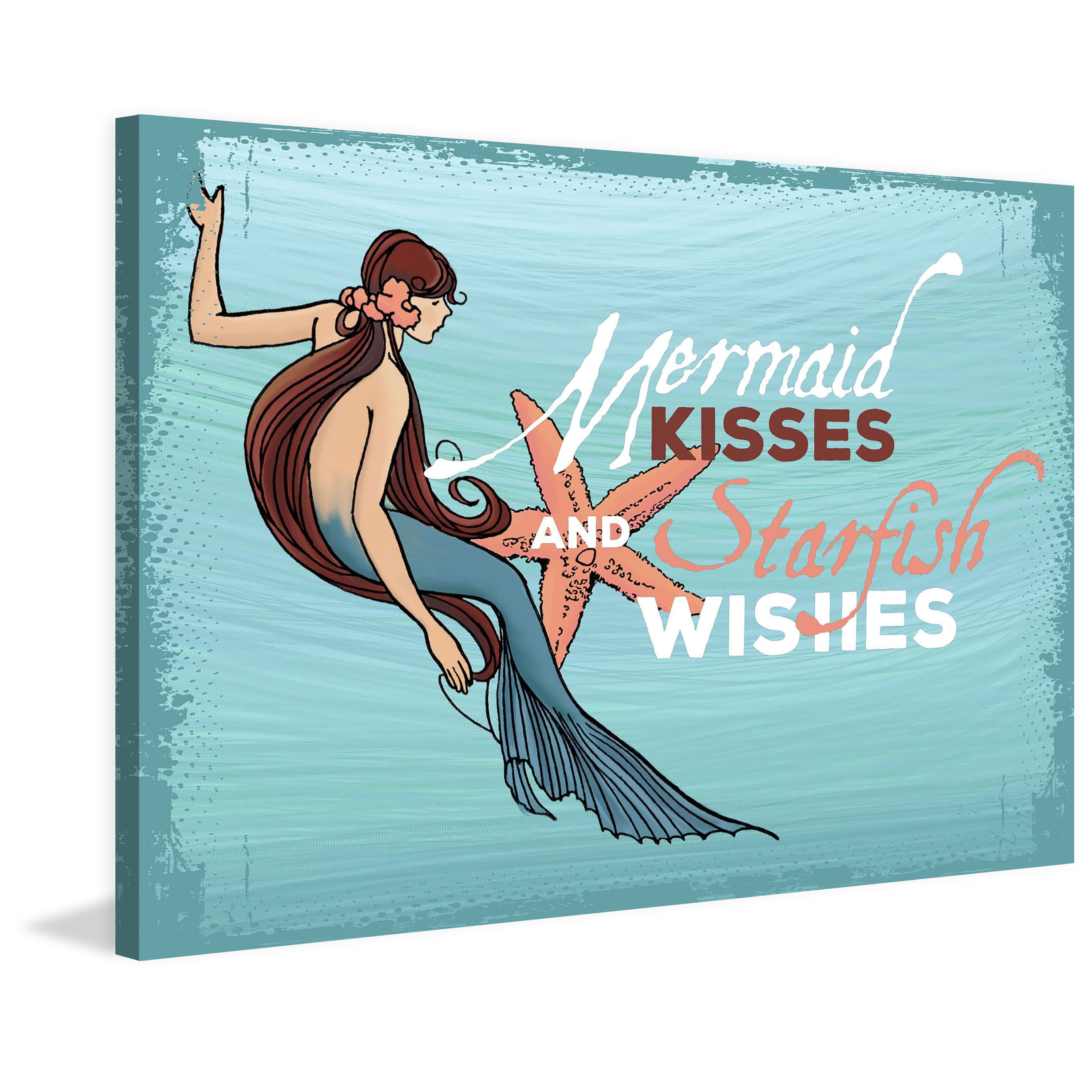 "Mermaid Kisses" Painting Print on Wrapped Canvas