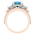 thumbnail image 4 of Clara Pucci 18K Rose/White Gold Round Cut 1.5Ct Simulated Turquoise Engagement Ring + Matching Band - Luxury Box Included, 4 of 7