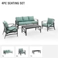 thumbnail image 2 of Crosley Furniture Kaplan 4 Piece Metal Outdoor Sofa Set in Mist Green, 2 of 15