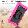 thumbnail image 6 of Elehold 3 Layers Multi-Functional Rugged Case for Galaxy Tab A7 Lite 8.7" SM-T220 T225 T227 8.7 Inch 2021,with Shockproof ResistantShoulder Strap Ring 360 Rotating Kickstand Case, Rose+Black, 6 of 8
