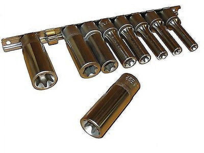 9-Pc 1/2" Drive Female E-Star Socket Set Inside Deep Torx Bit