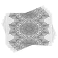 thumbnail image 1 of Ambesonne Eastern Place Mats Set of 4, Folk Pattern Moroccan, Standard Size, Grey White, 1 of 6