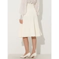 thumbnail image 3 of DARING DIVA Women's Side Zipper Flared Flowy A Line Midi Skirts XS Beige, 3 of 6