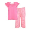 thumbnail image 3 of JEFFRICO Pajamas For Women Capri Set Sleepwear Soft Pajamas Short Sleeve Pajama Sleepshirt With Capri Pants, 3 of 7