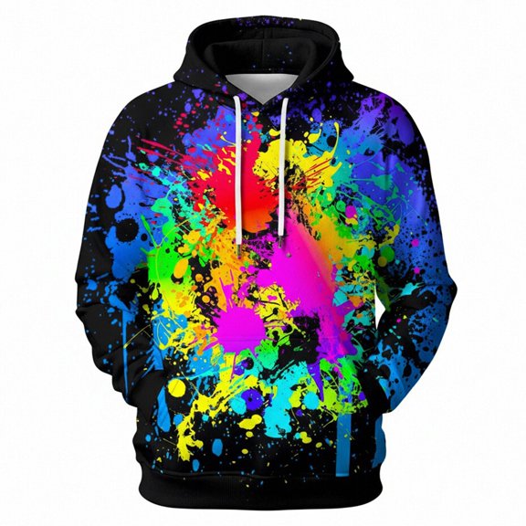 Mens Oversized Hoodies Sweatshirts Casual Printed Sweatshirt with Front Pocket Cozy Outfits Pullover