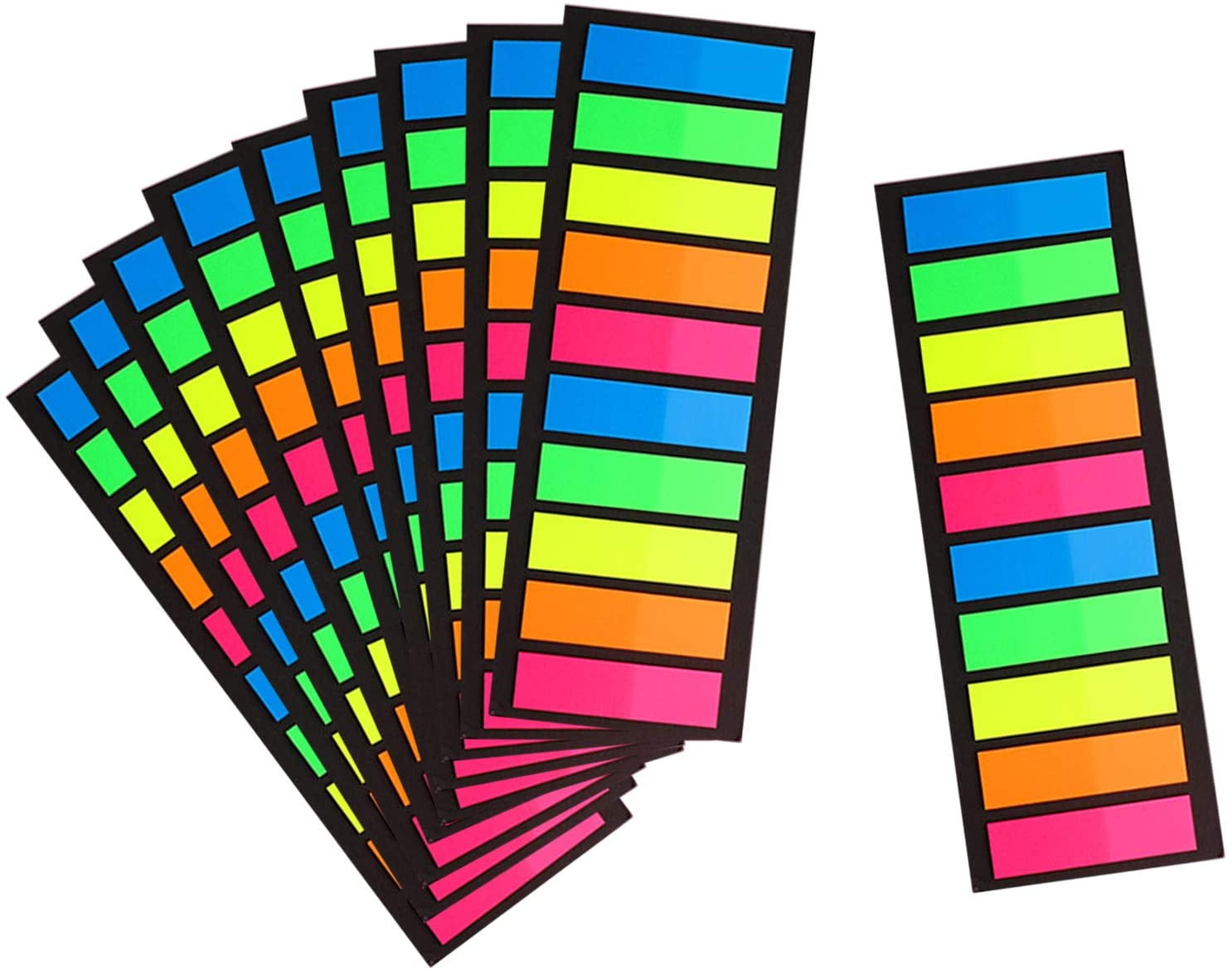 Sigel Transparent Page Markers - 280 Removable Flags, 7 Colors, Write-On Tabs For Books
