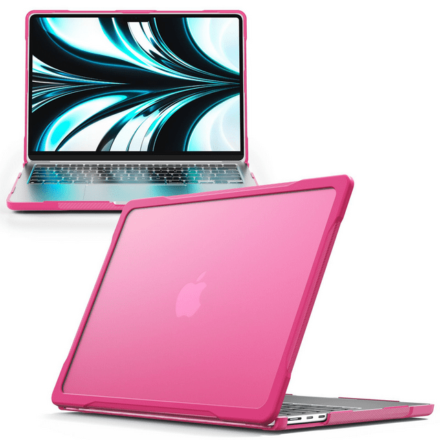 Case for MacBook Air 13.6 Inch A3240 A2681 A3113 (2022 2023 2024 2025 Release) - Heavy Duty Rugged Hard Shell - Pink