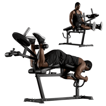 Syedee Leg Extension and Lying Curl Machine, Lower Body Special Leg Machine with 600lbs, Adjustable Leg Exercise Bench with Plate Loaded, Leg Rotary Extension for Thigh, Home Gym Weight Machine