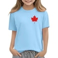 thumbnail image 4 of Zpanxa T-Shirts pour Tout-Petites Fille Imprimé Feuille d'Érable Manches Courtes Col Rond Haut Décontracté en Coton 7 Ans, 4 of 6