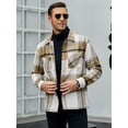 thumbnail image 2 of Coshow Men's Long Sleeve Button Down Flannel Shirt Jacket Casual Plaid Lined Shirts, 2 of 5